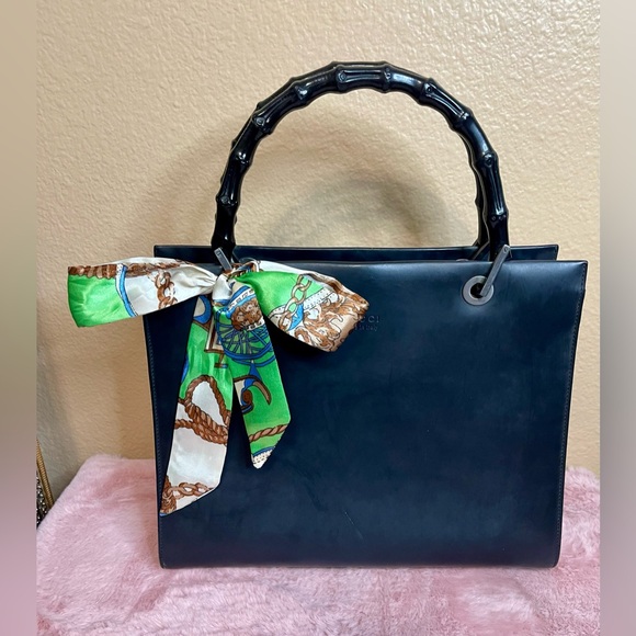 Gucci Bamboo Black Handbag - Picture 1 of 16